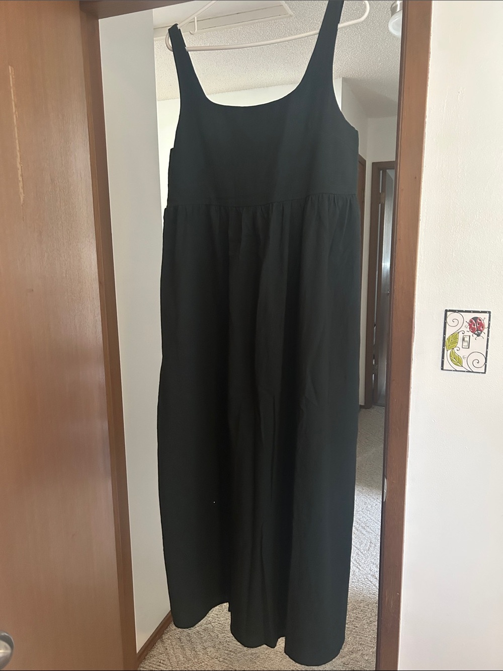 Navy Blue Maxi Fit & Flare (cotton) Dress